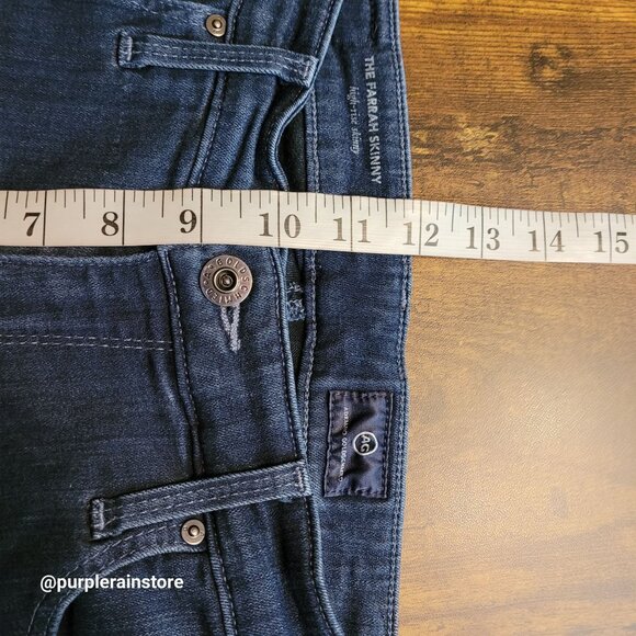 AG Adriano Goldschmied Jeans 28 Farrah Skinny Ankle High Rise Dark Wash Strech - Picture 9 of 12